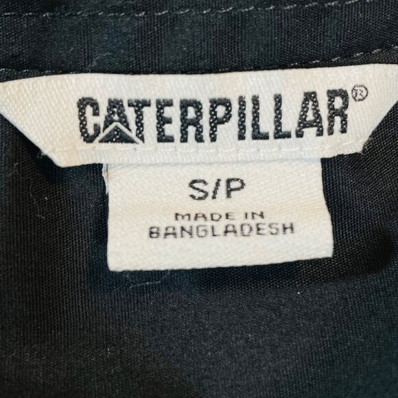 Caterpillar Men's Black Button-Up Shirt S Small Chest Pocket W Logo - Picture 3 of 8